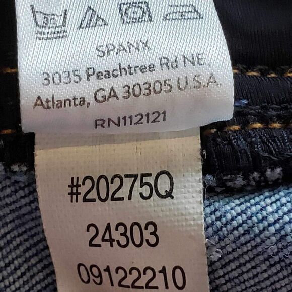 Spanx Jeans Women's Size Small Elastic Waistband Mid Rise Stretch Light Wash - Picture 8 of 12